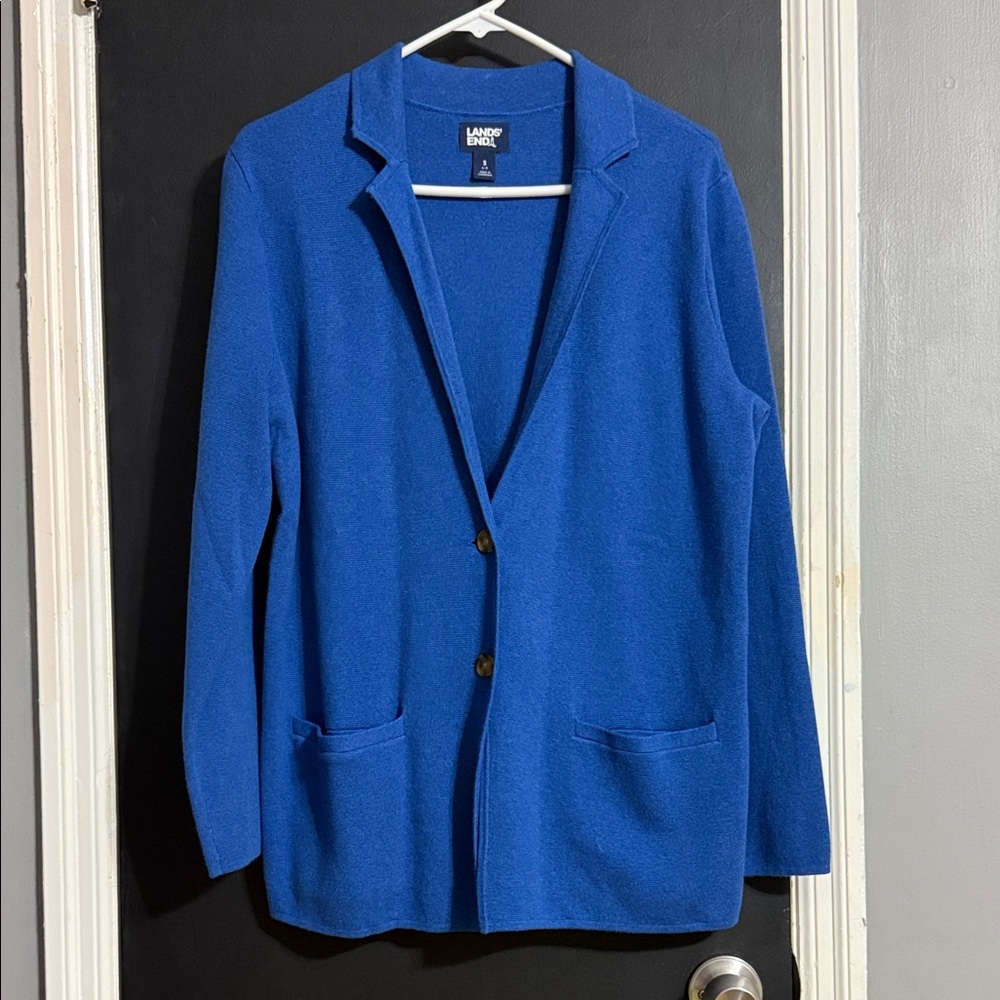 Lands’ End Cotton Grandpa Sweater Size: S (6-8)